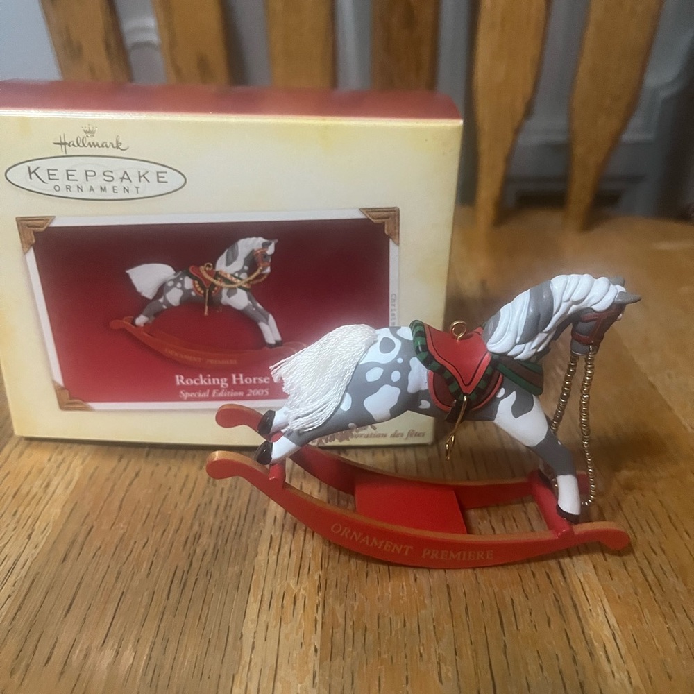 Hallmark Keepsake Rocking Horse Ornament - Red and White special edition 2005